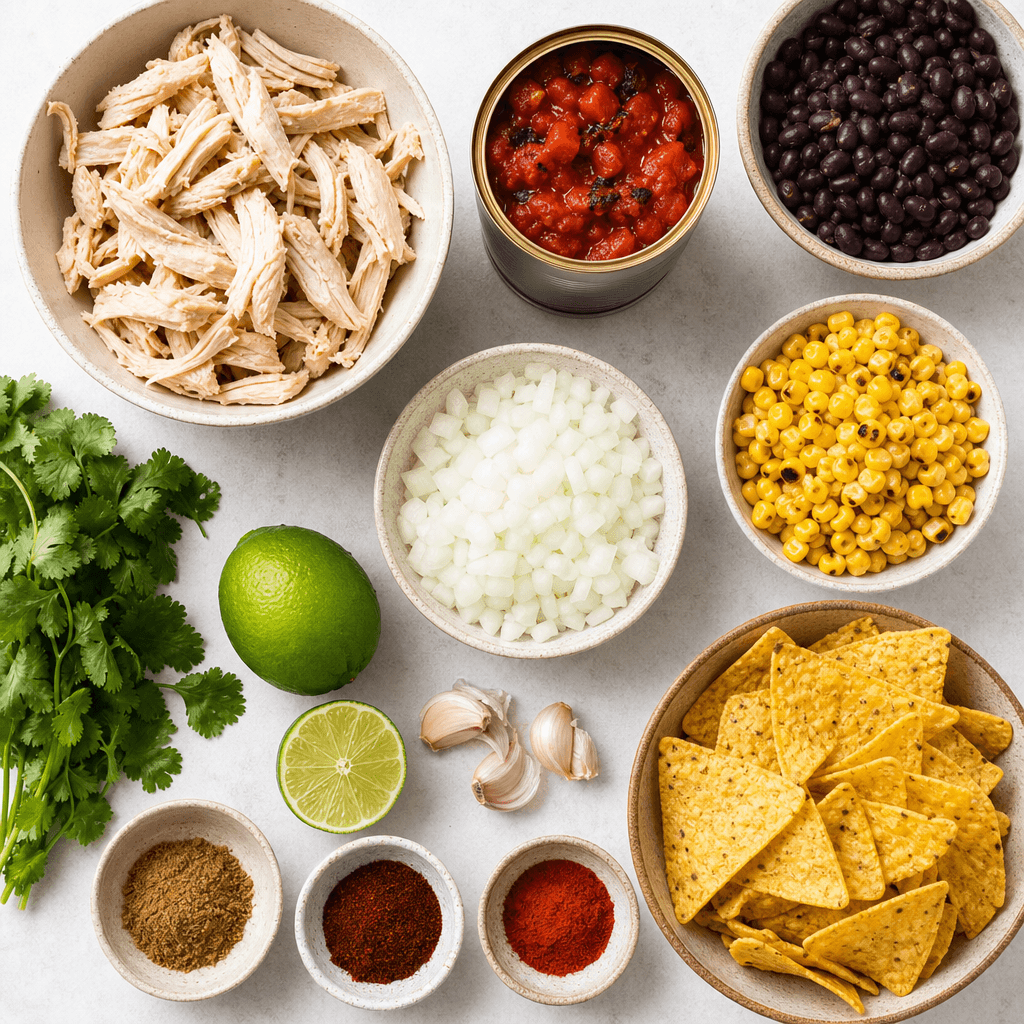 Cozy Chicken Tortilla Soup Recipe ingredients