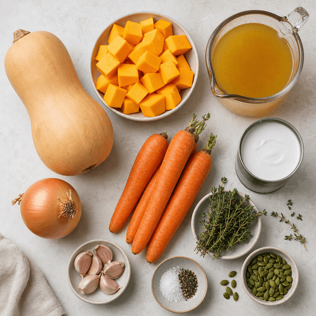 Crockpot Butternut Squash Soup ingredients