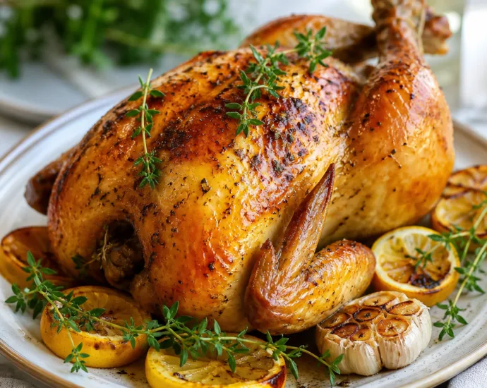Easy Roast Chicken with Lemon and Thyme