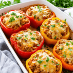 Stuffed Bell Peppers with Ground Turkey and Rice