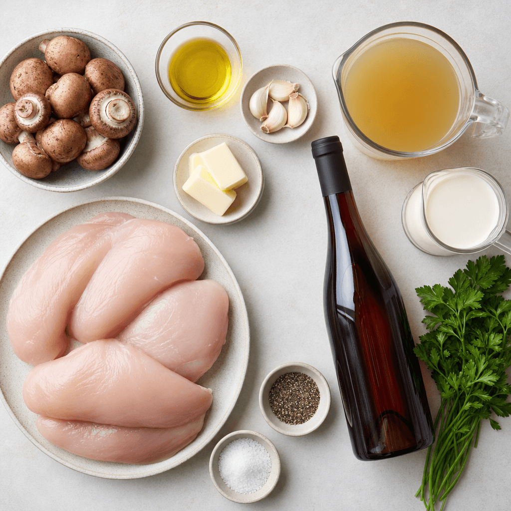 Slow Cooker Chicken Marsala Made Simple ingredients
