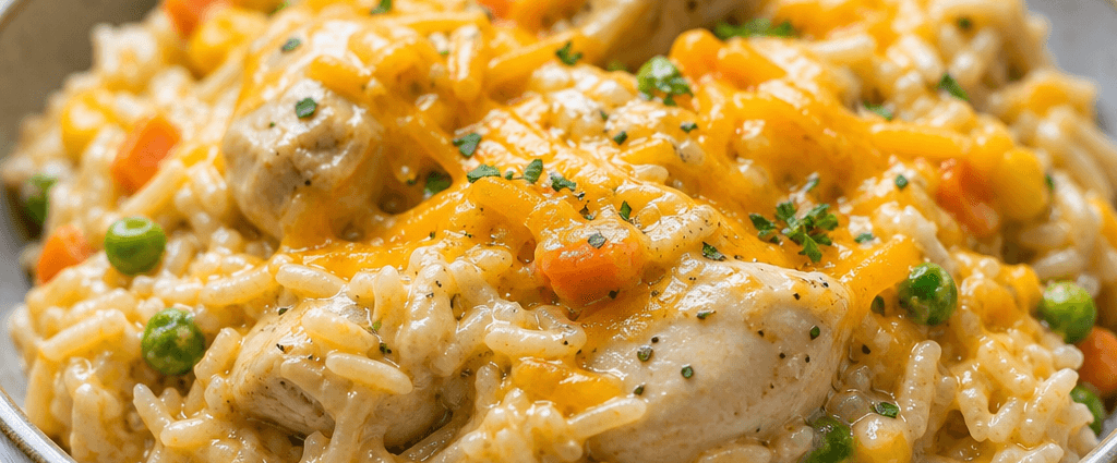 Simple Crockpot Chicken and Rice Casserole