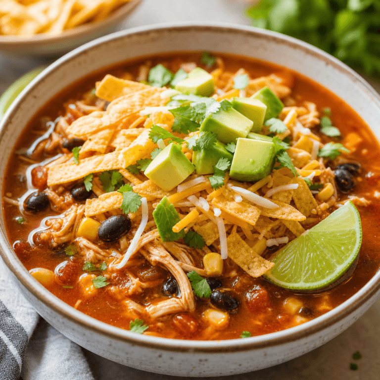 Crockpot Chicken Tortilla Soup (Easy Slow Cooker)