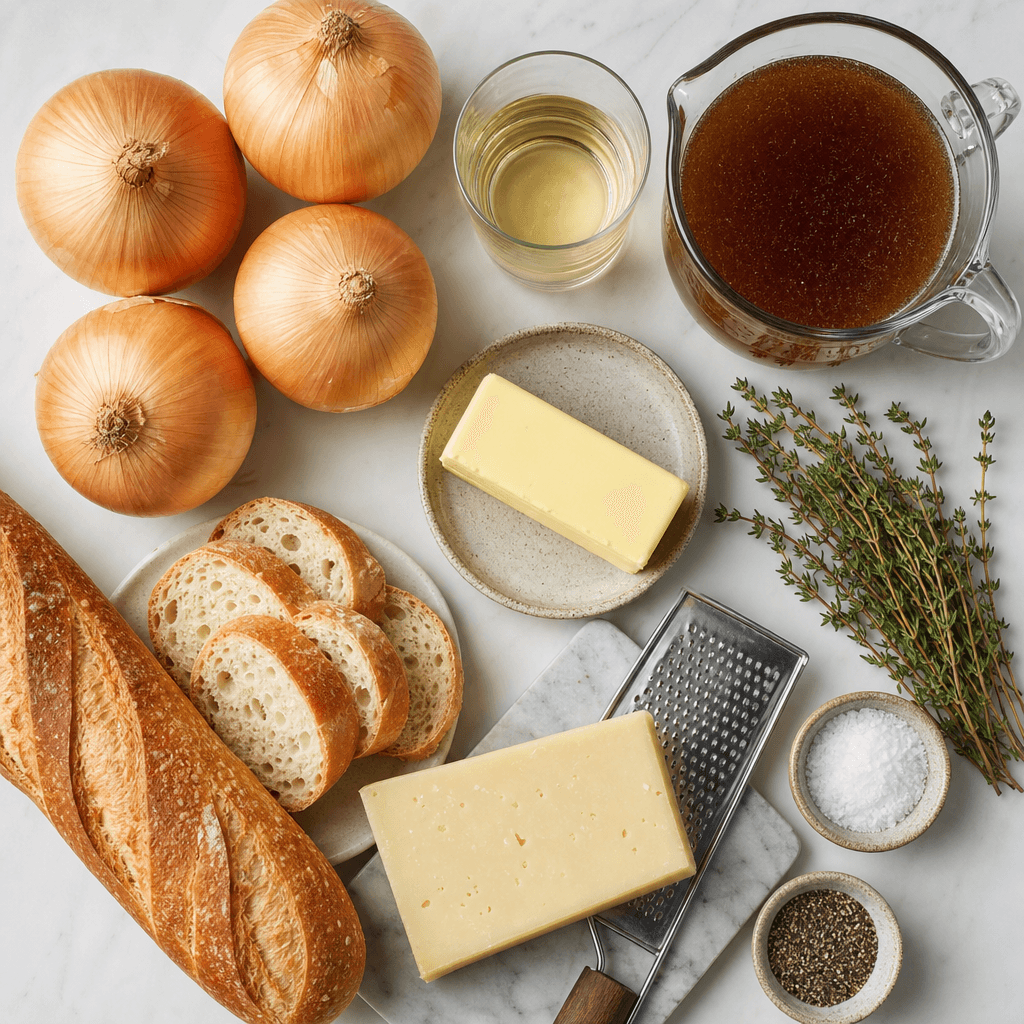 Cozy Instant Pot French Onion Soup Recipe ingredients