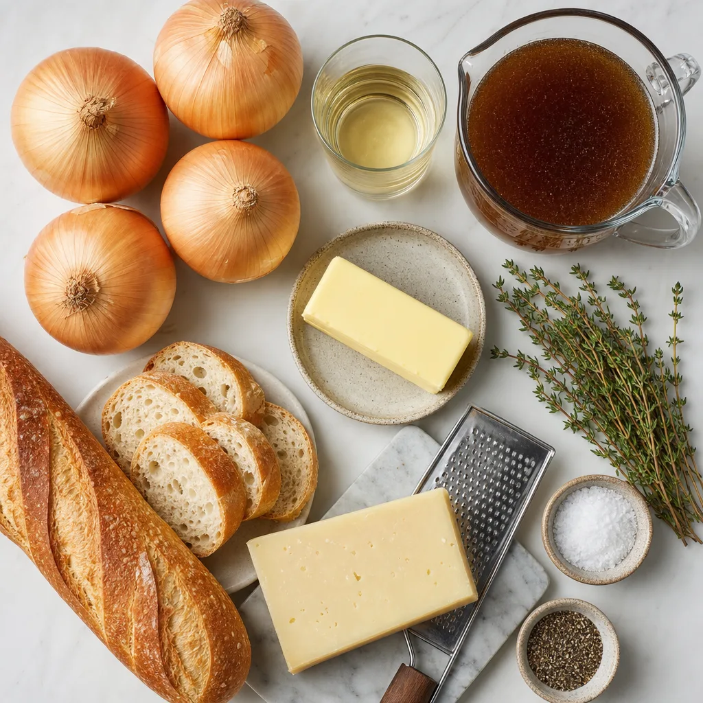 Cozy Instant Pot French Onion Soup Recipe ingredients