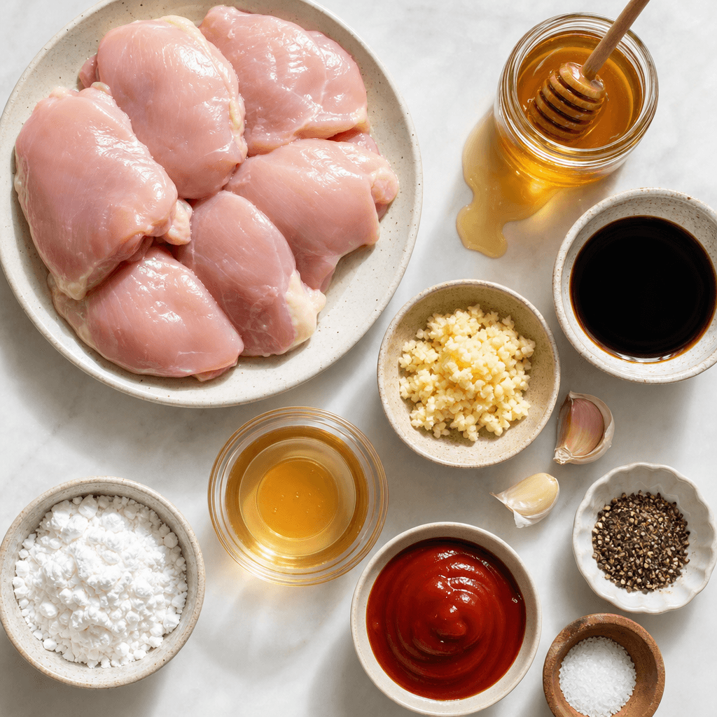 Easy Instant Pot Honey Garlic Chicken Dinner ingredients