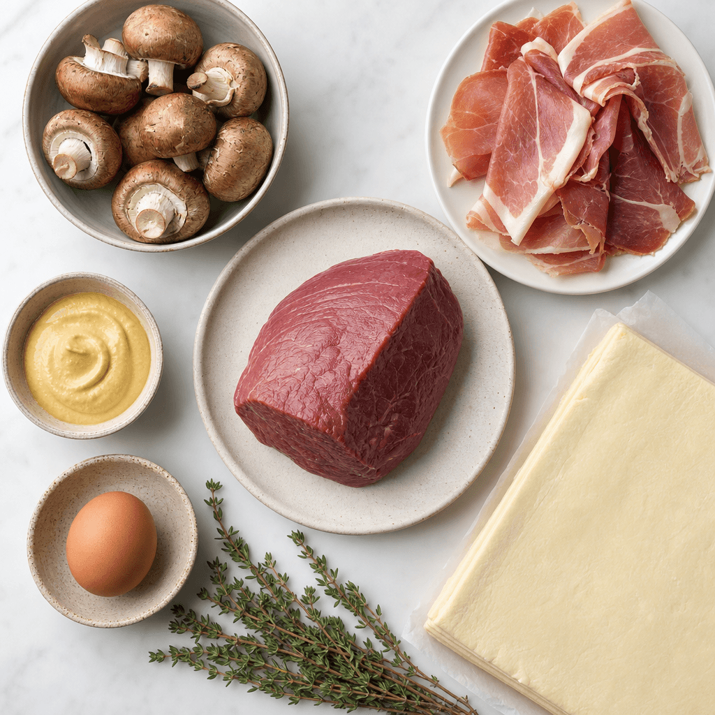 Classic Beef Wellington Recipe ingredients