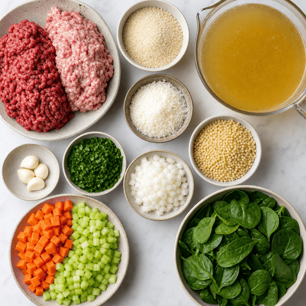 Cozy Italian Wedding Soup Recipe ingredients