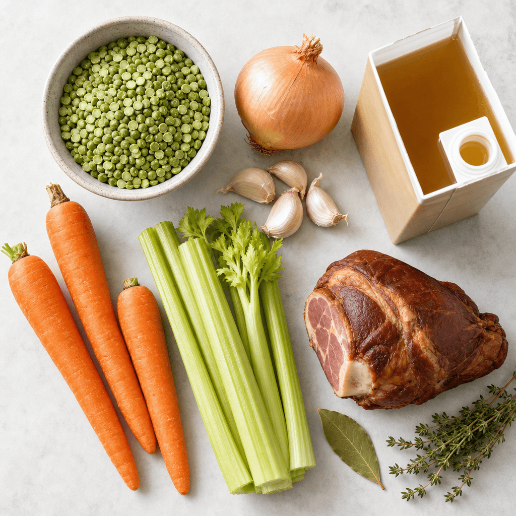 Cozy Split Pea Soup Recipe ingredients