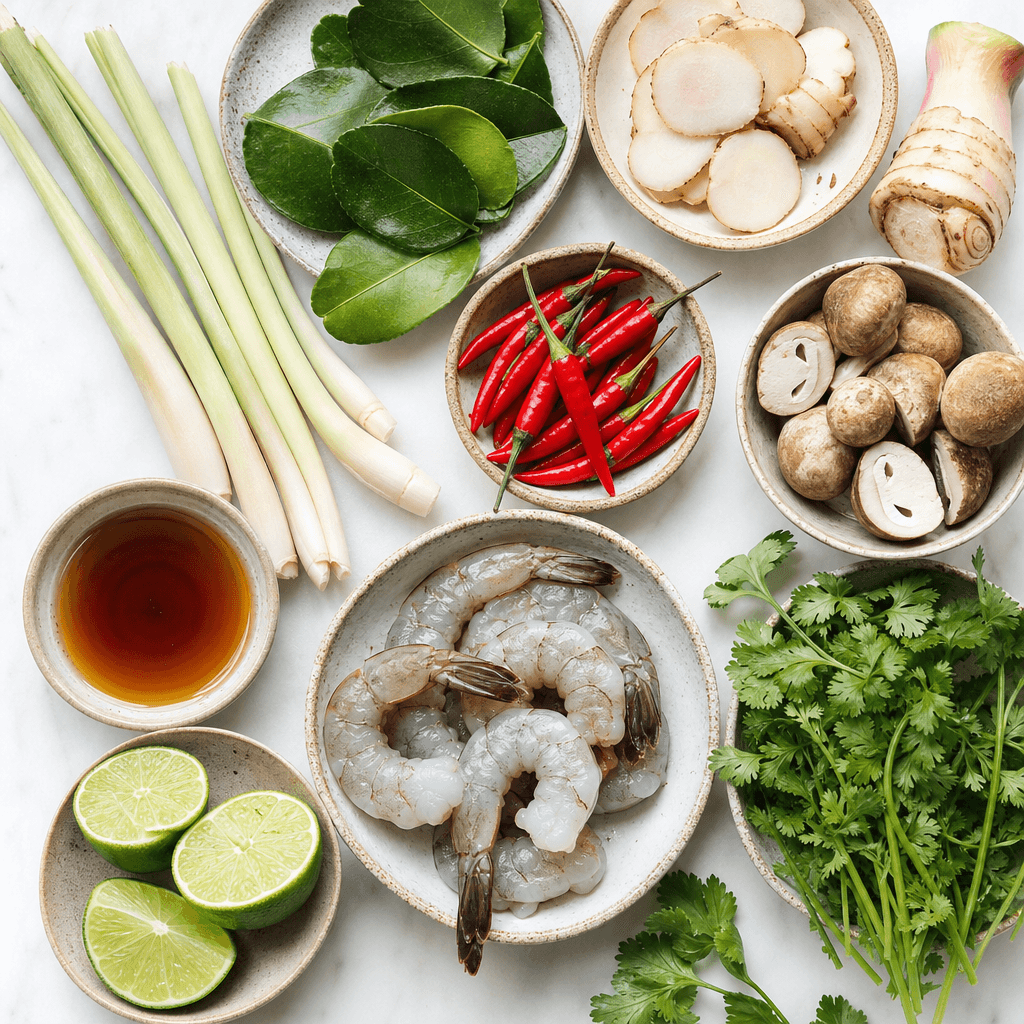 Authentic Thai Tom Yum Soup ingredients