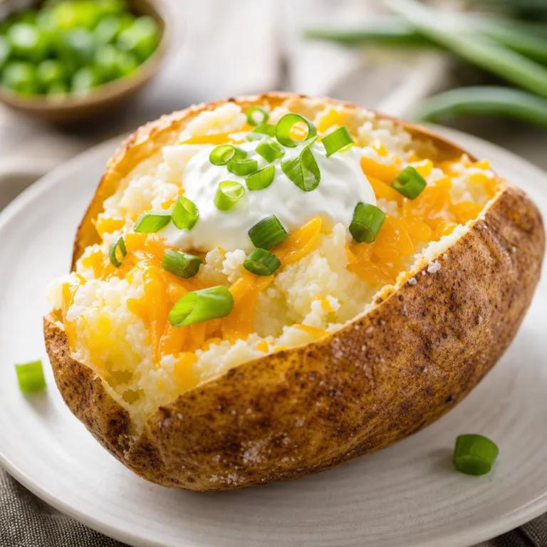 Baked Potato Toppings: Cheese, Sour Cream, and Green Onions