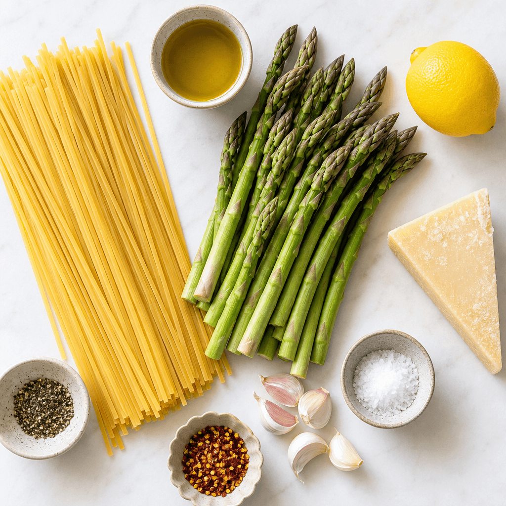 Lemon Asparagus Pasta ingredients