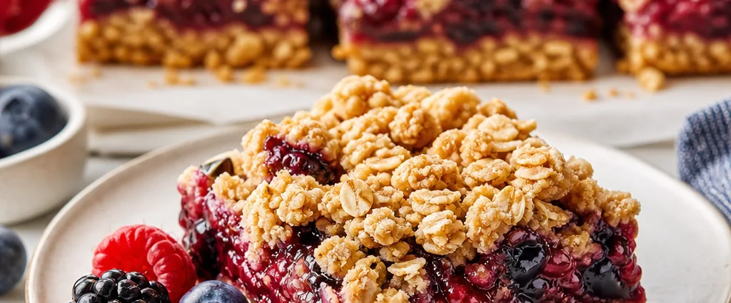 Mixed Berry Oatmeal Crumble Bars