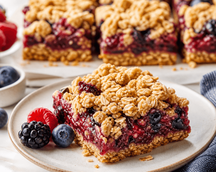 Mixed Berry Oatmeal Crumble Bars