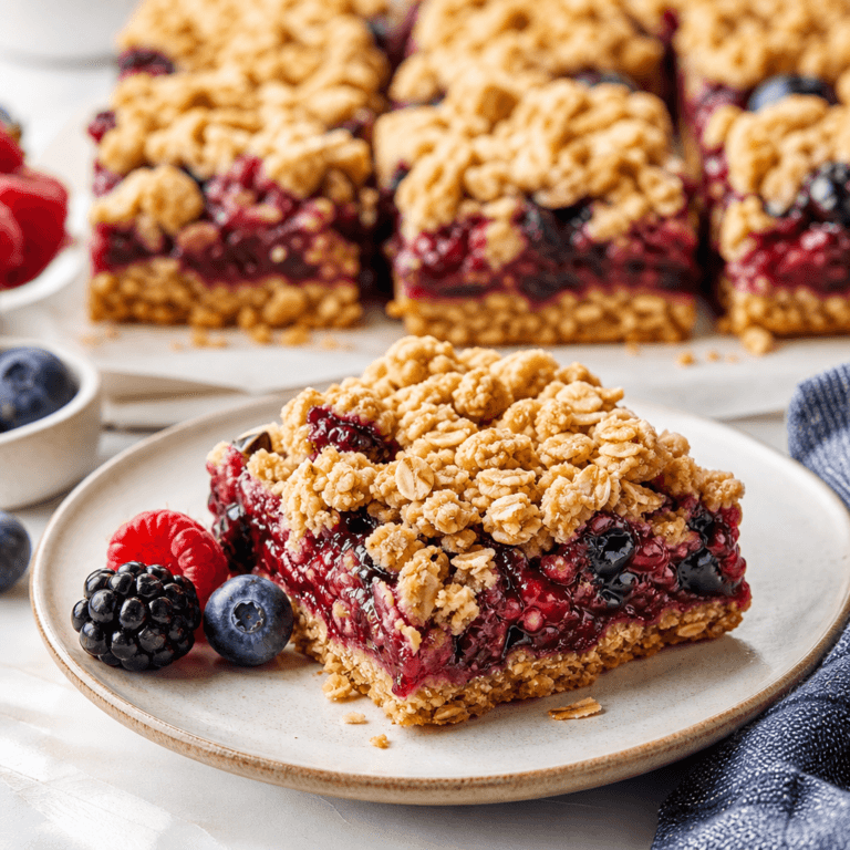 Mixed Berry Crumble Bars (Easy Oatmeal Bars)