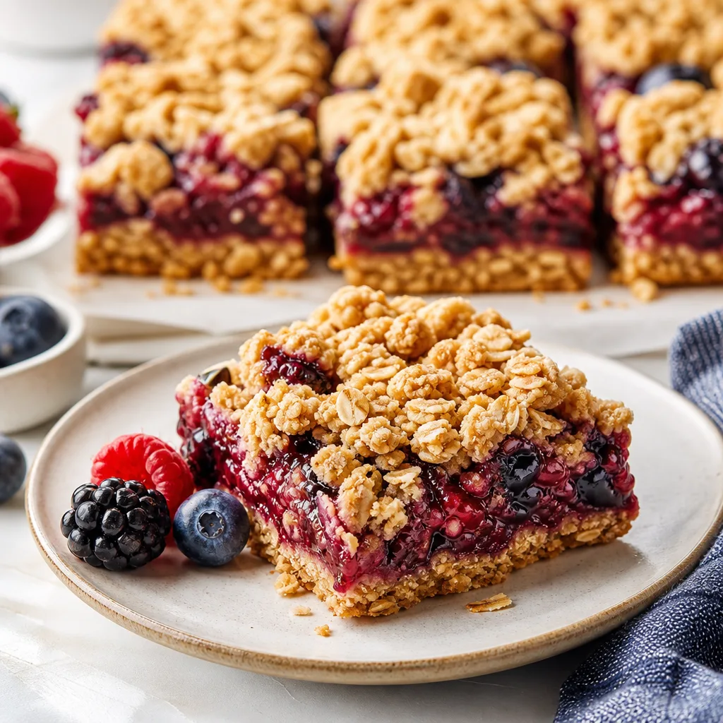 Mixed Berry Oatmeal Crumble Bars