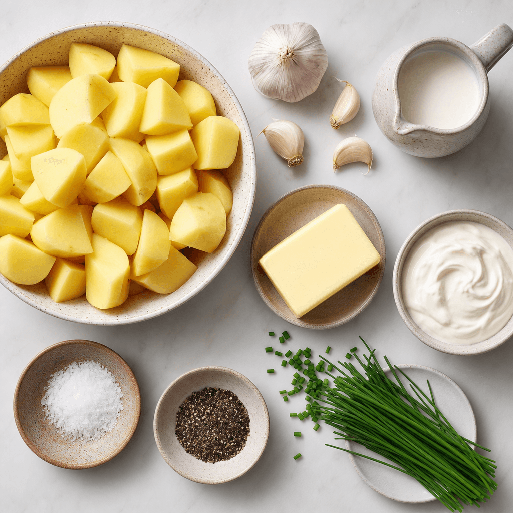 Velvety Smooth Creamy Garlic Mashed Potatoes ingredients