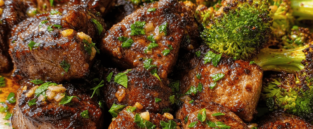 Garlic Butter Steak Bites with Roasted Broccoli