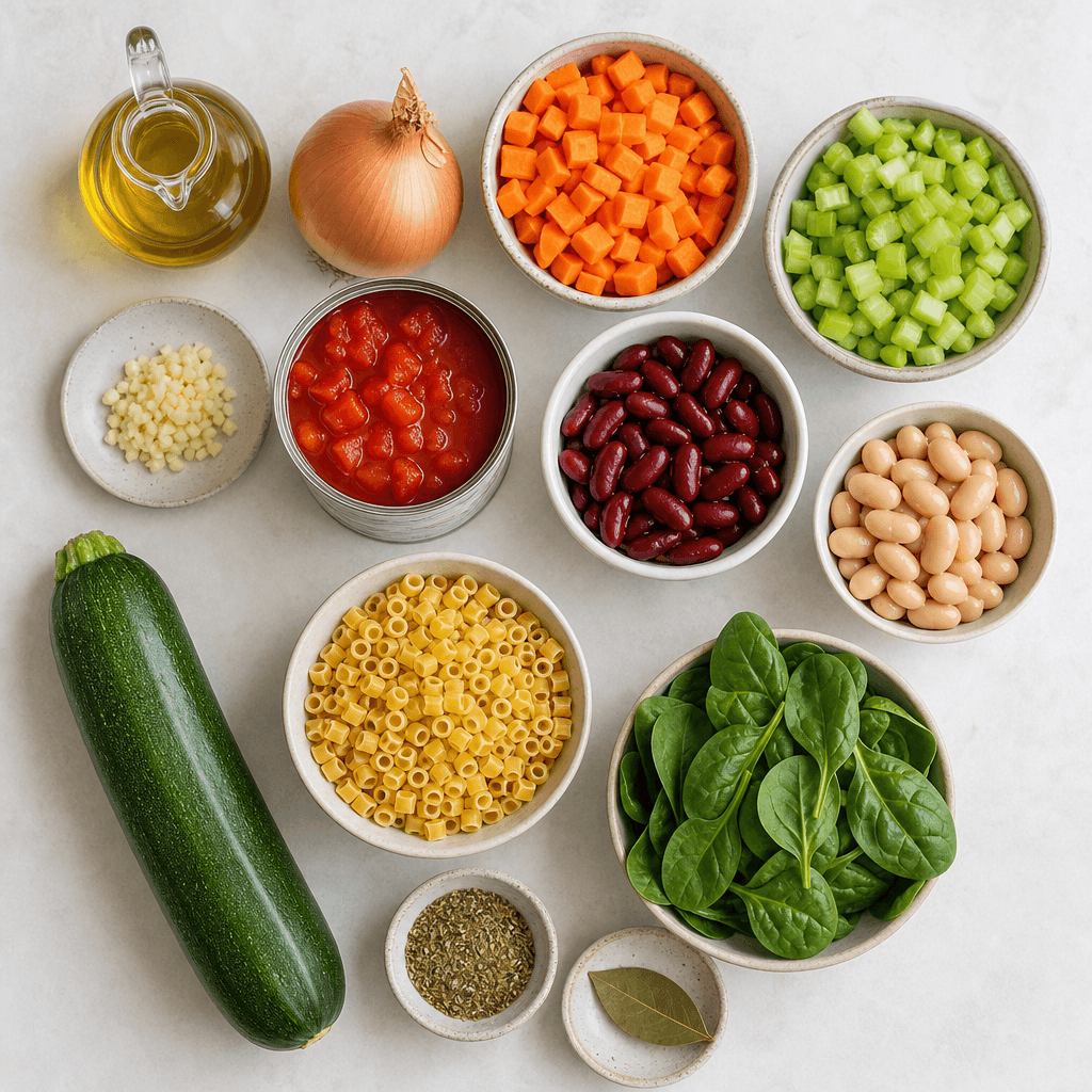 Instant Pot Minestrone Soup ingredients