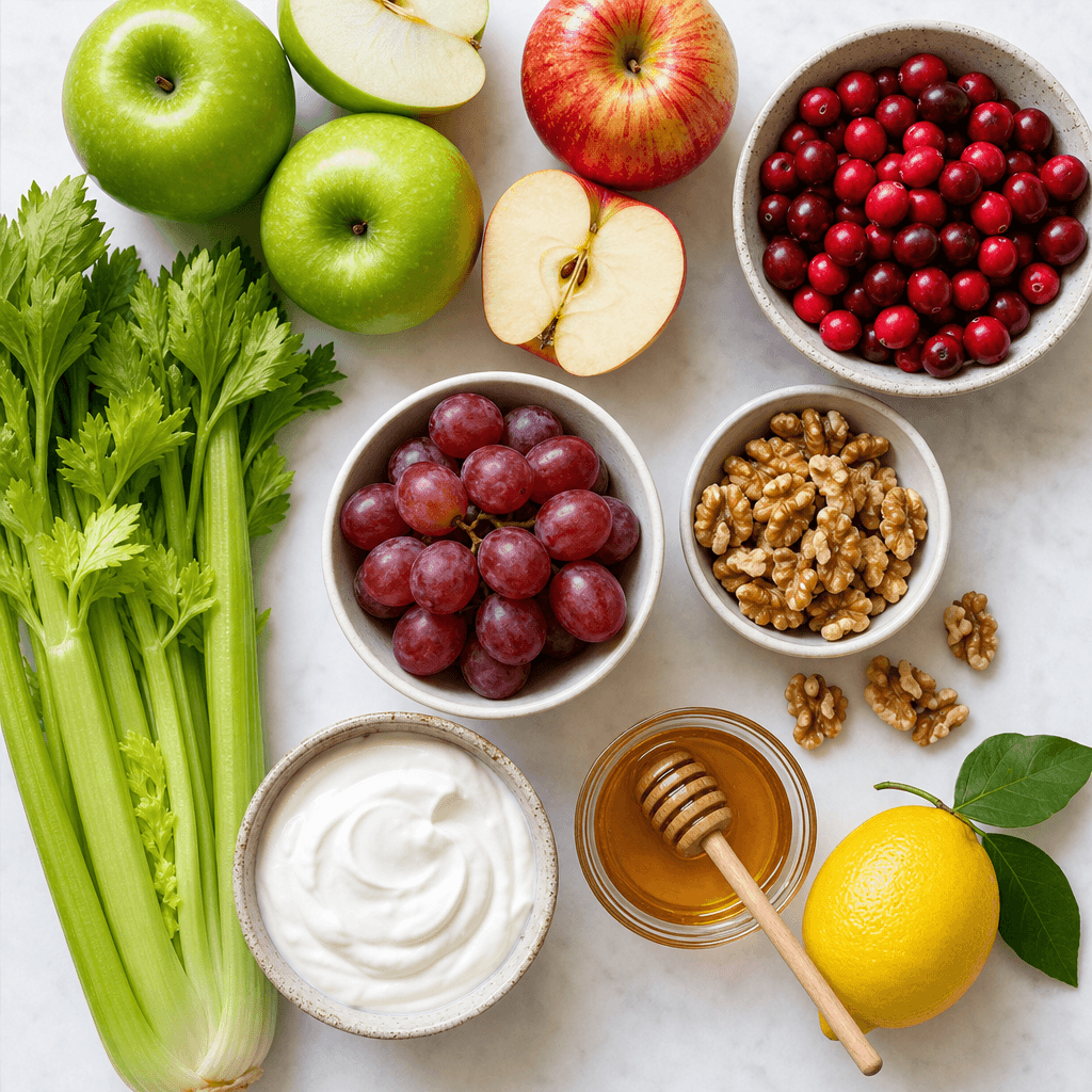 Cranberry Apple Waldorf Salad ingredients