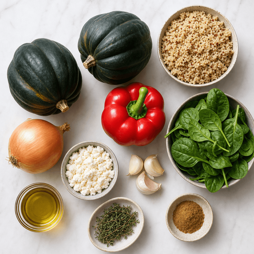 Vegetarian Stuffed Acorn Squash ingredients