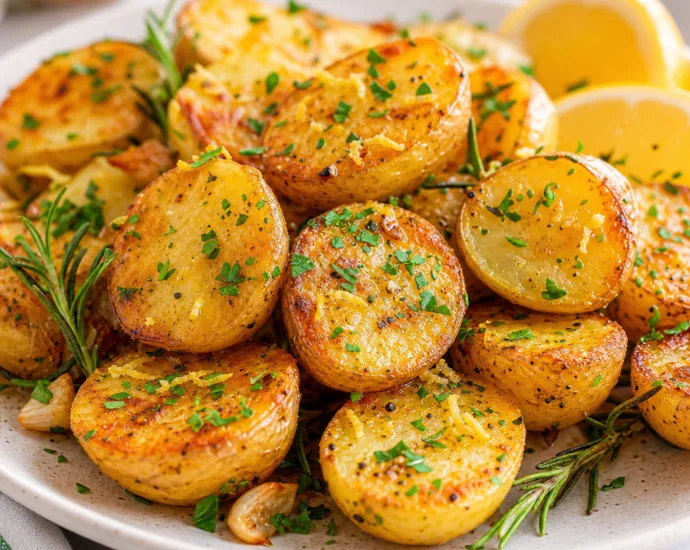 Lemon Garlic Roasted Potatoes