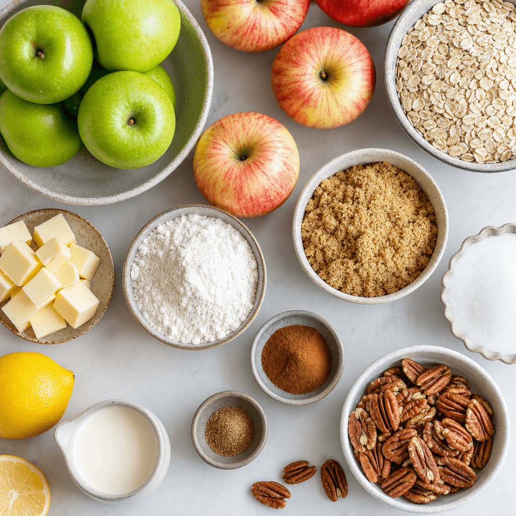 Decadent Salted Caramel Apple Crumble Recipe to Savor ingredients