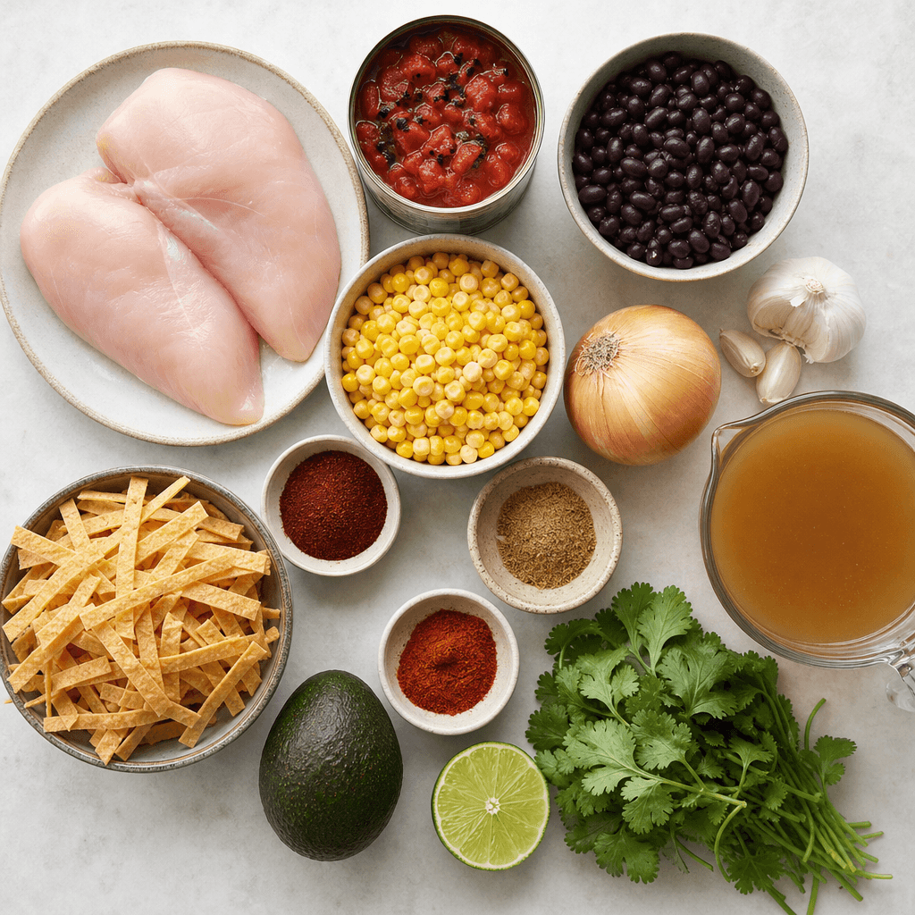 Cozy Instant Pot Tortilla Soup Recipe ingredients