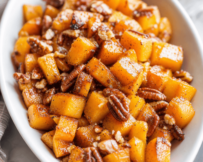 Maple Pecan Roasted Butternut Squash Recipe