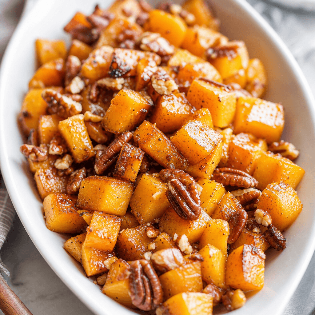 Maple Pecan Roasted Butternut Squash Recipe