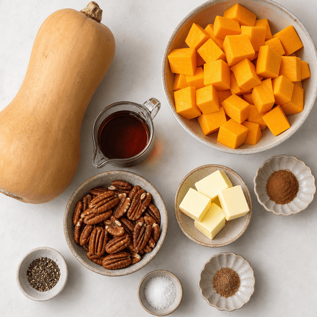Maple Pecan Roasted Butternut Squash Recipe ingredients