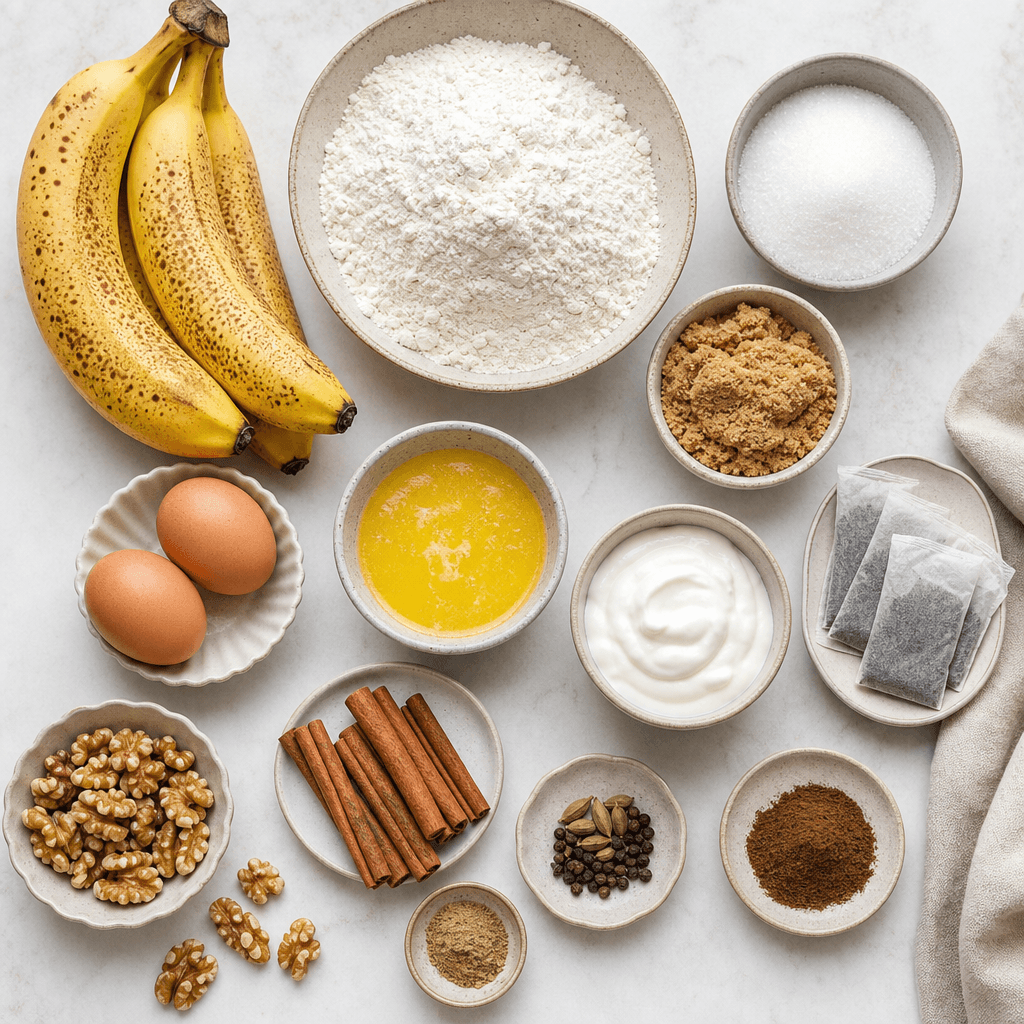 Chai Banana Bread ingredients