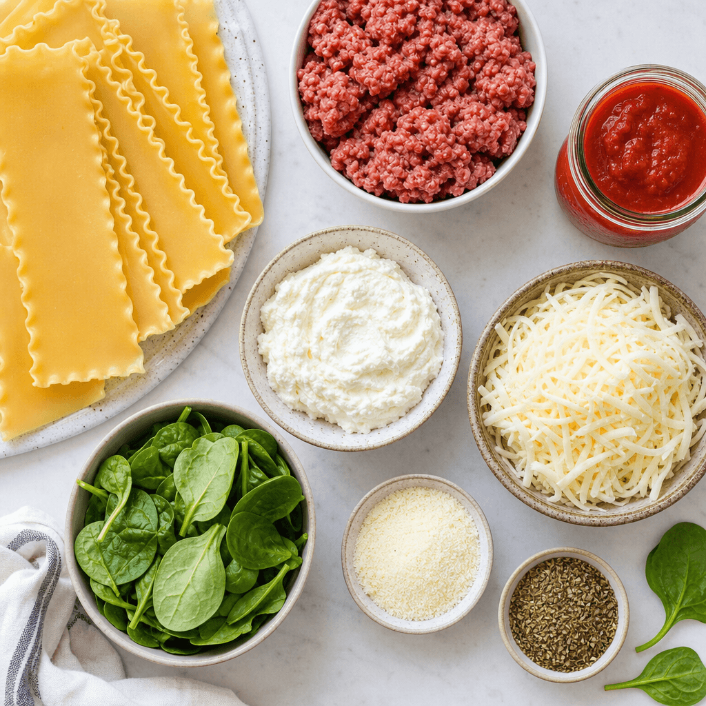 Crockpot Lasagna (Easy No-Boil Slow Cooker Recipe) ingredients