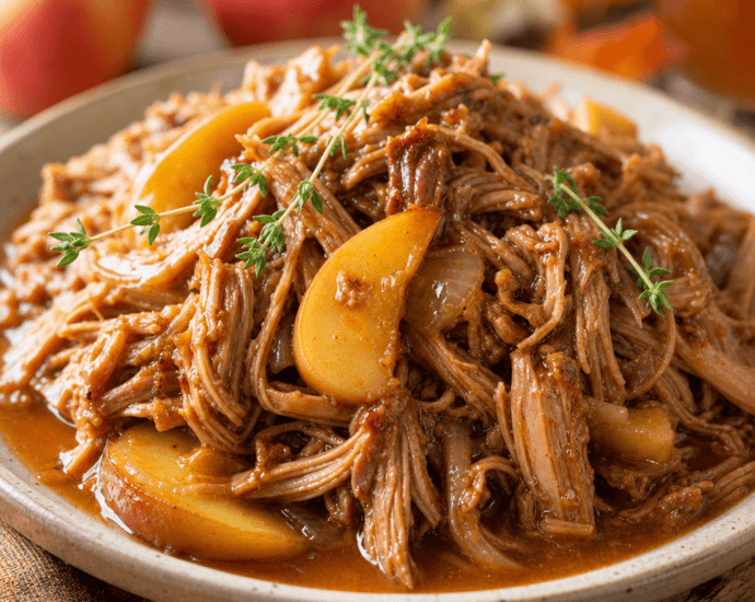 Slow Cooker Apple Cider Braised Pulled Pork