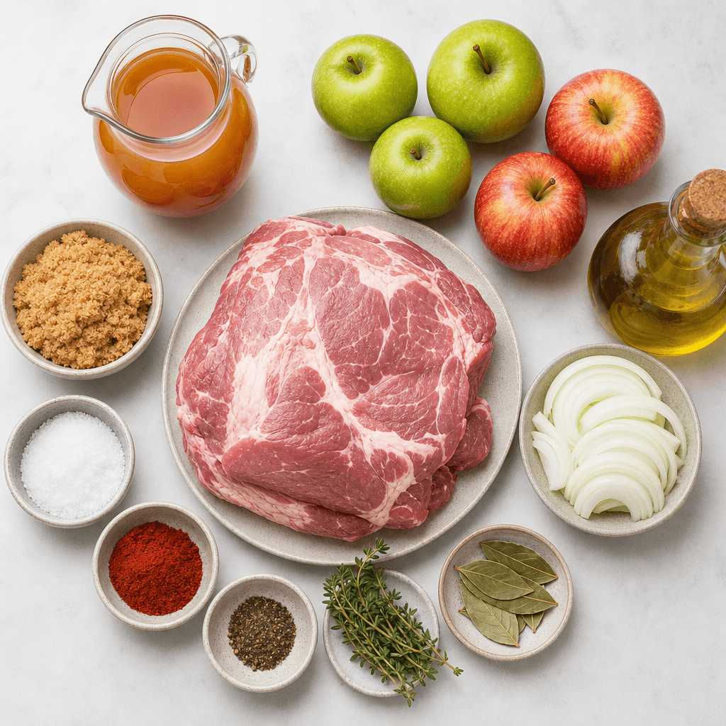 Slow Cooker Apple Cider Braised Pulled Pork ingredients