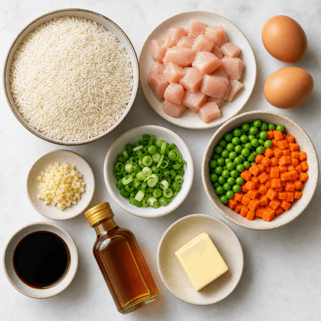 Instant Pot Chicken Fried Rice ingredients