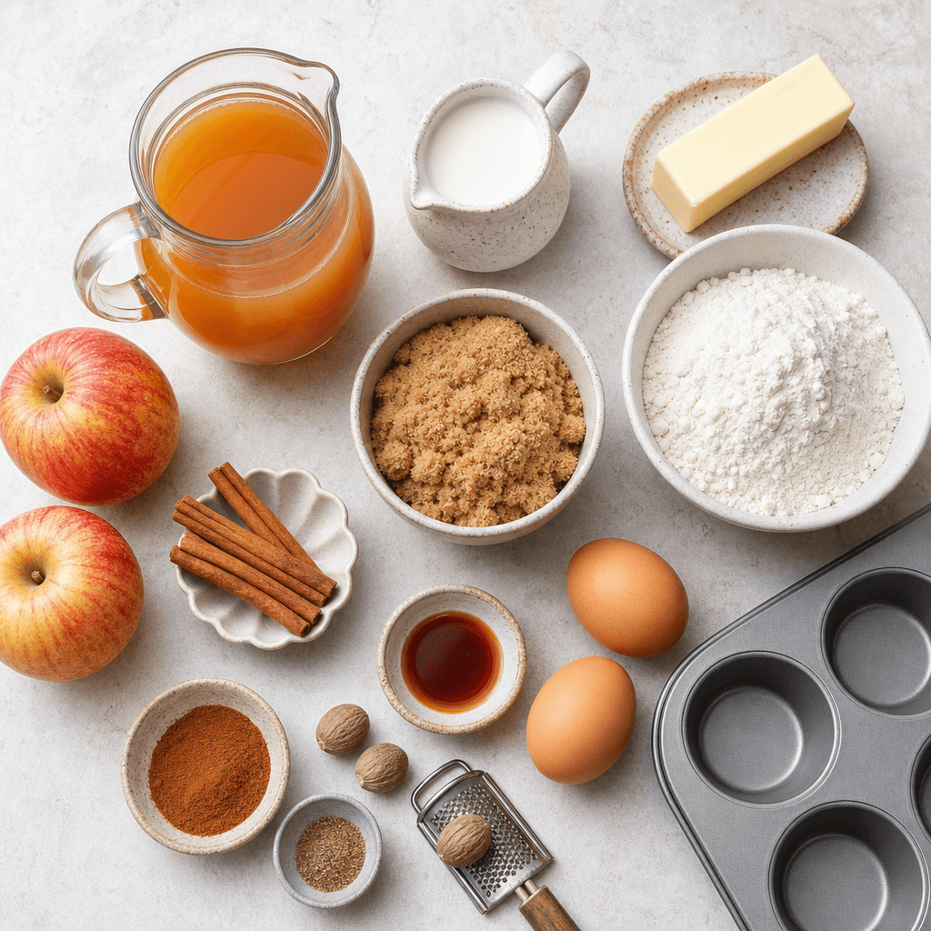 Apple Cider Donut Muffins (Easy Fall Recipe) ingredients