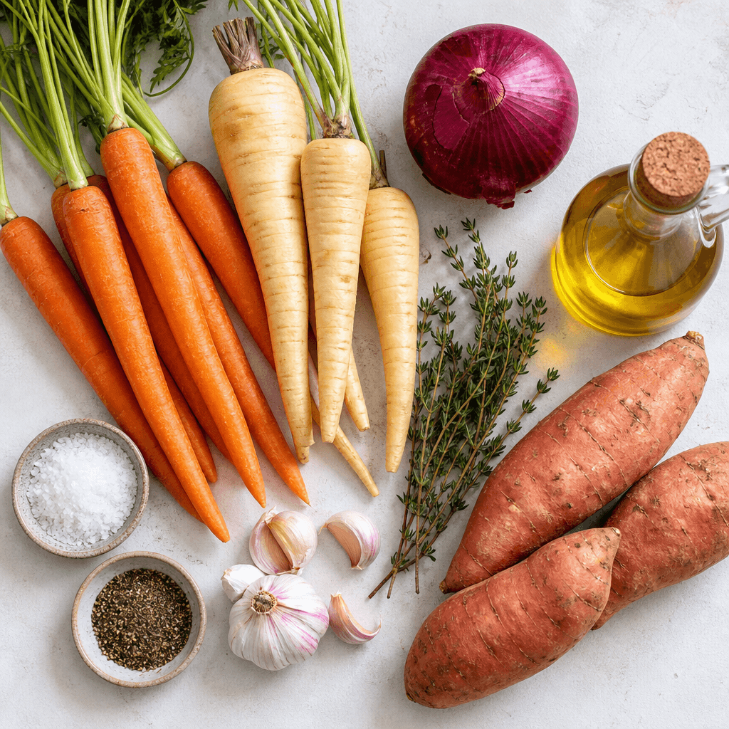 Cozy Roasted Root Vegetables with Fresh Thyme ingredients
