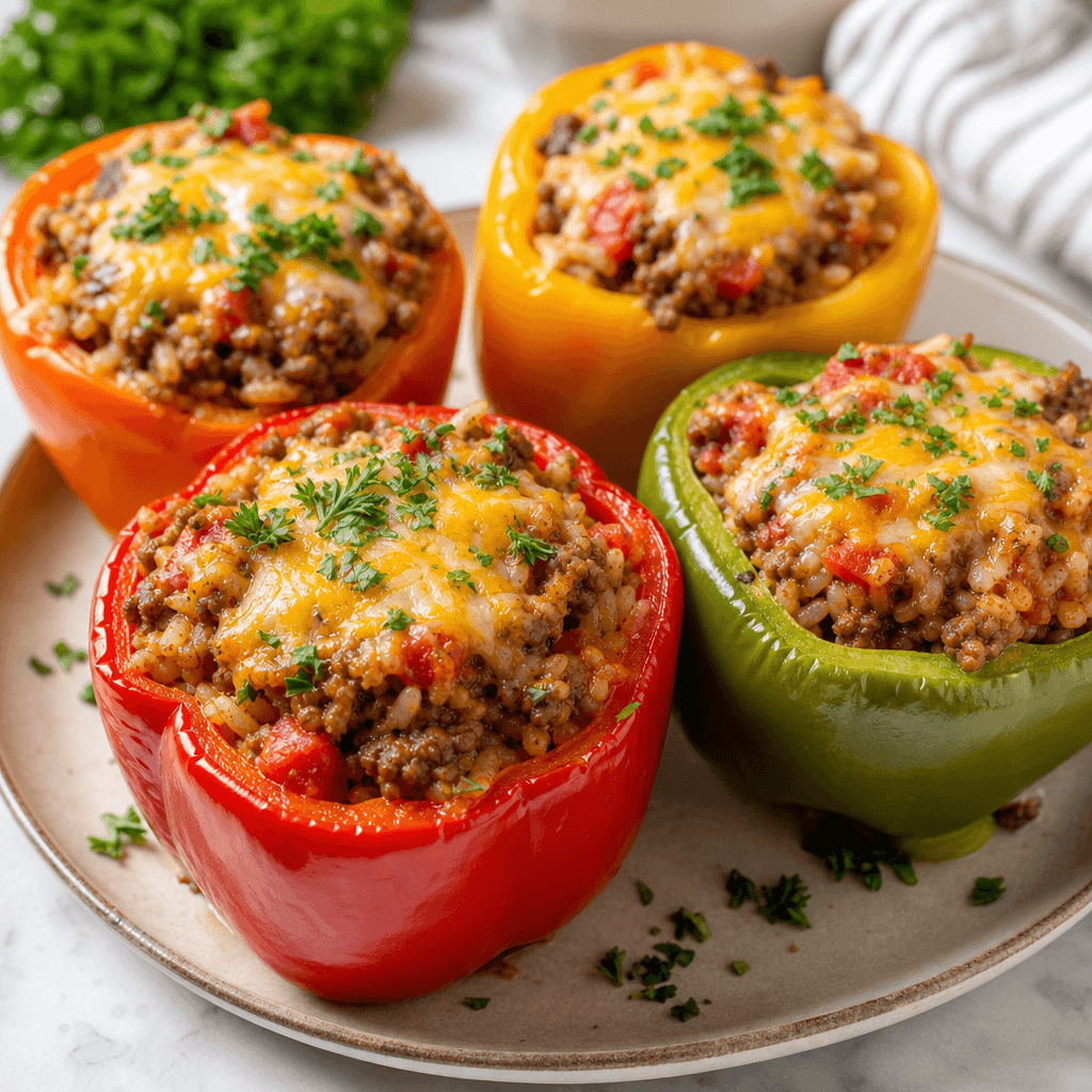 Easy Crockpot Stuffed Peppers