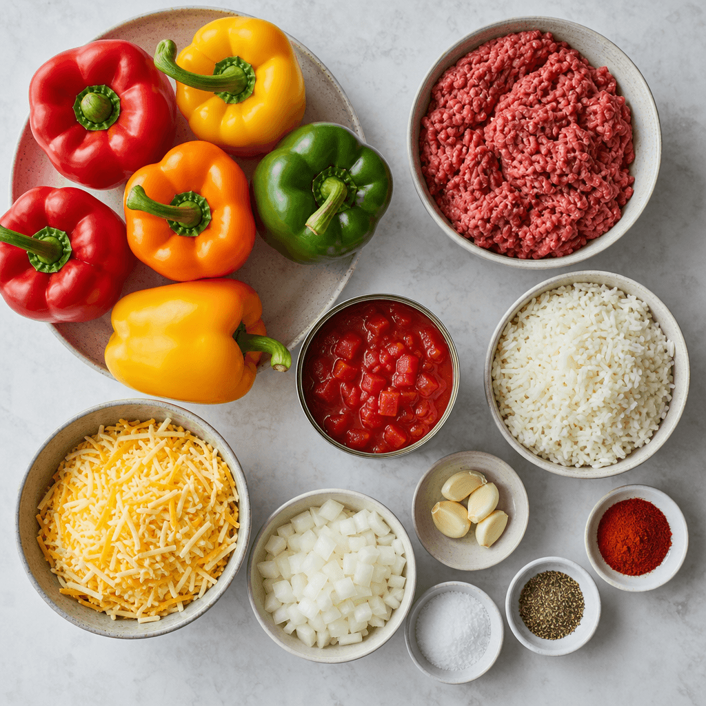 Easy Crockpot Stuffed Peppers Recipe ingredients