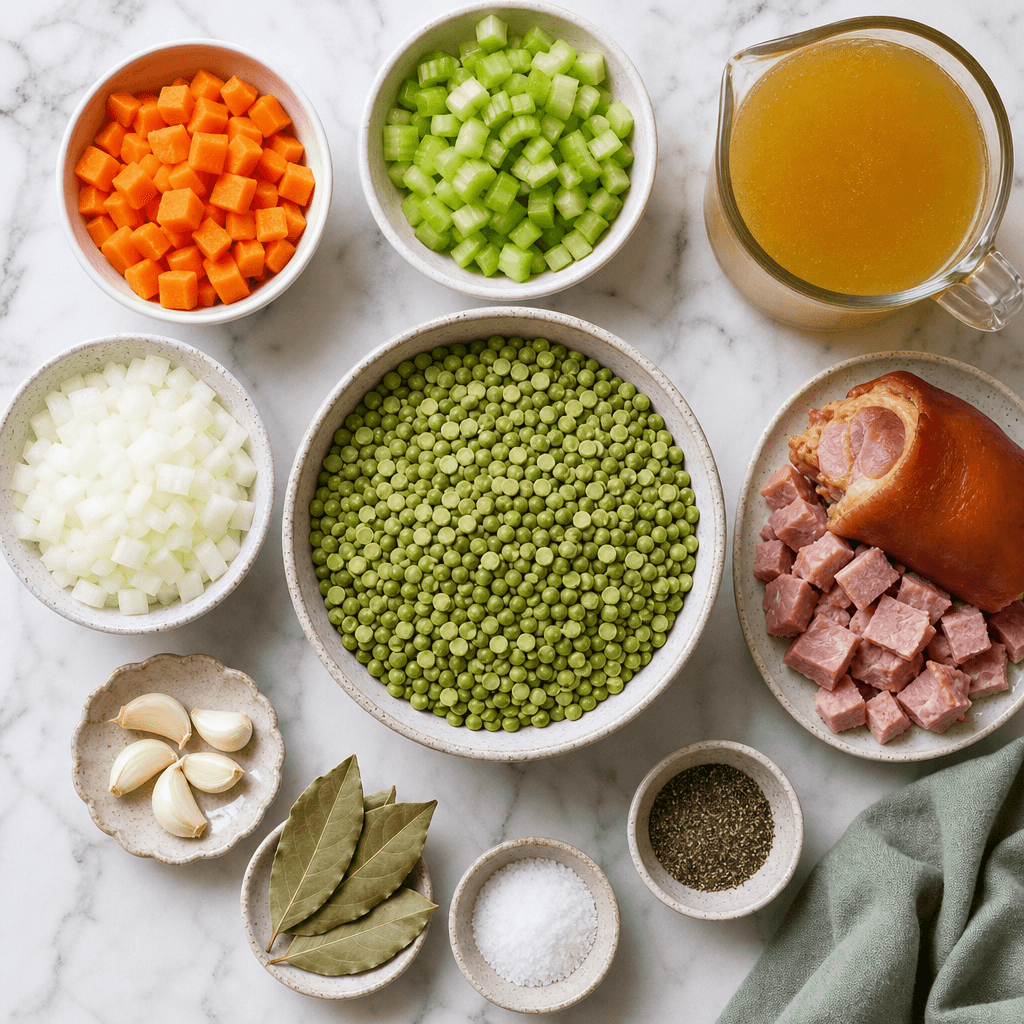 Cozy Instant Pot Split Pea Soup Recipe ingredients