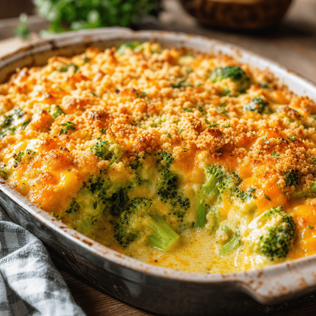 Creamy Broccoli Cheese Casserole Bake