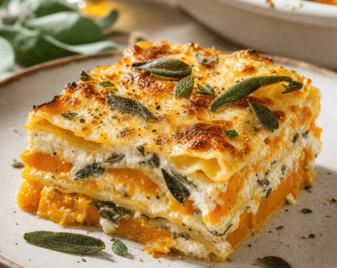 Creamy Butternut Squash Lasagna with Fresh Sage Ricotta
