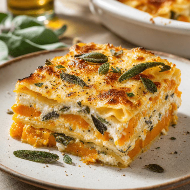 Creamy Butternut Squash Lasagna with Sage Ricotta