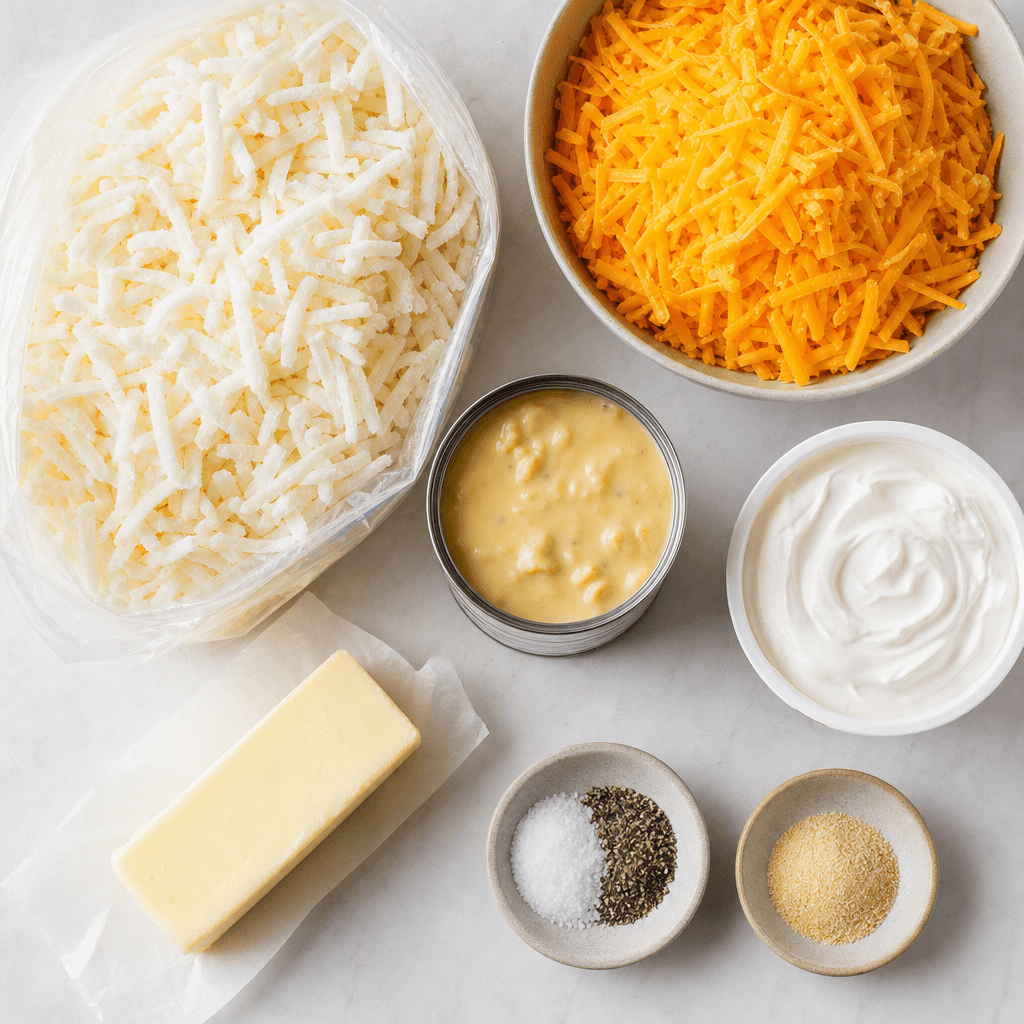 Crockpot Cheesy Hashbrown Casserole ingredients
