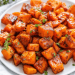 Maple Dijon Roasted Sweet Potatoes