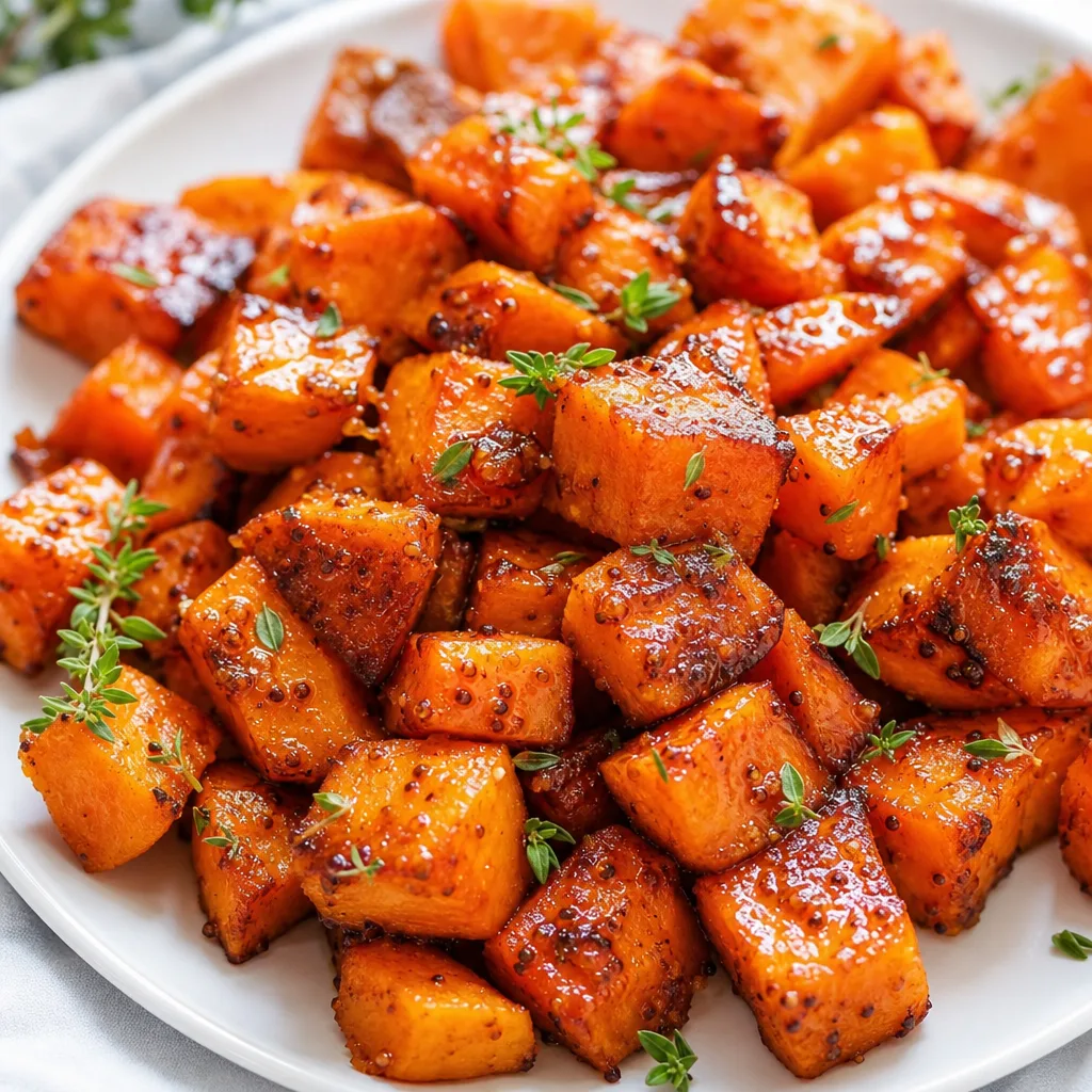 Maple Dijon Roasted Sweet Potatoes