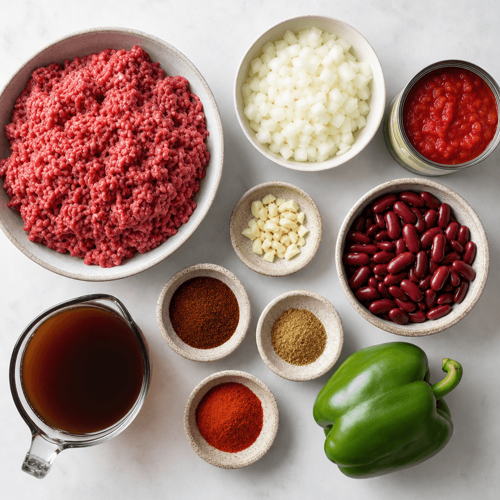 Instant Pot Beef Chili Recipe for Cozy Nights ingredients