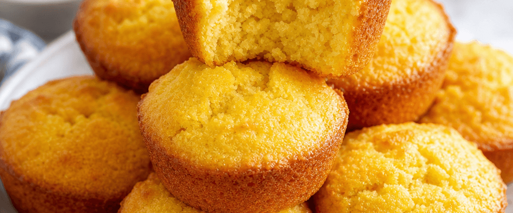 Golden Buttery Cornbread Muffins