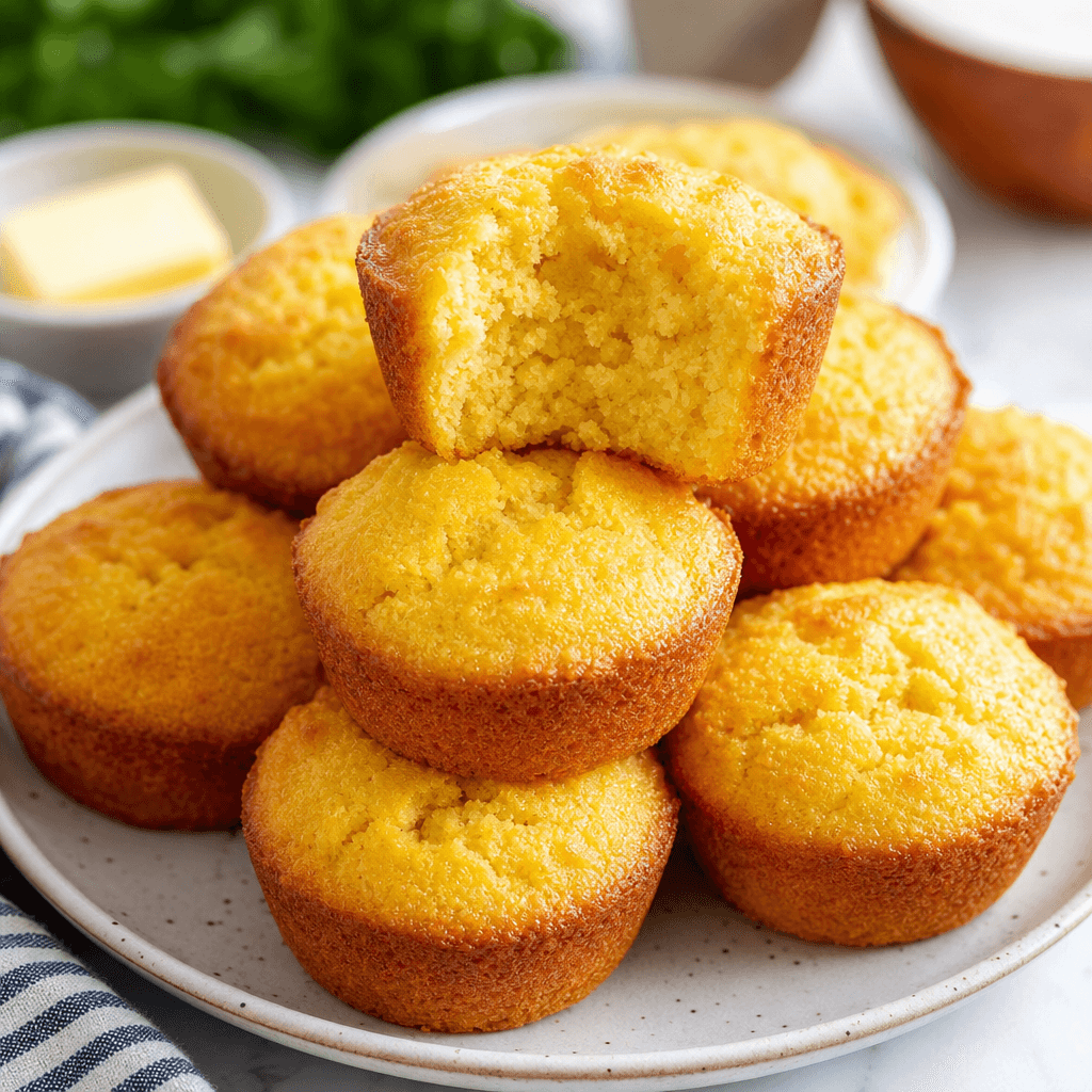 Golden Buttery Cornbread Muffins